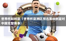 世界杯叙利亚（世界杯亚洲区预选赛叙利亚对中国完整赛事）